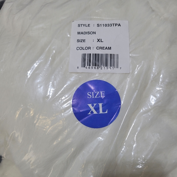 S13 Madison Cream Faux Fur Quilted Puffer Coat Women's XL - Picture 15 of 16